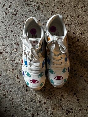 NWT RARE! SKECHERS WOMENS RICARDO CAVOLO UNO-MANY EYES SNEAKERS SZ 8.5 NEW!